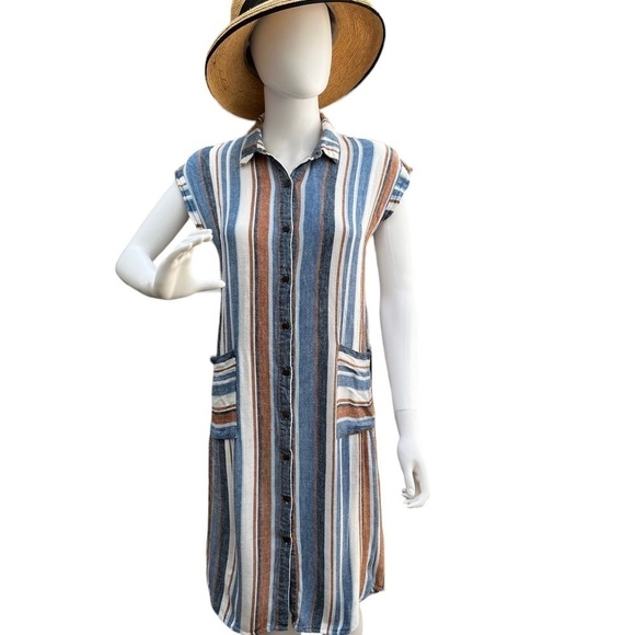 MONTEAU Sleeveless Linen Blend Dress EUC - Picture 1 of 11